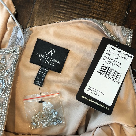 Blush/Silver Adriana Papell Cocktail Dress - Picture 2 of 3